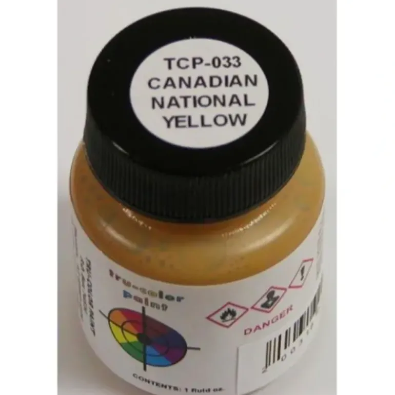 Tru-Color Paint, TCP-033, Airbrush Ready, Canadian National Yellow, 1 oz - Model Train Junction: Quality Parts and Art Supplies
