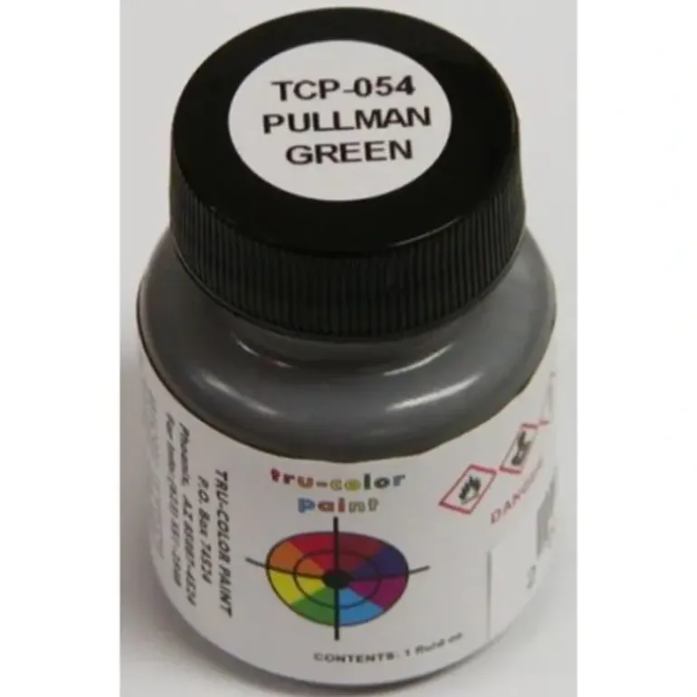 Tru-Color Paint, TCP-054, Airbrush Ready, Pullman Green, 1 oz - Model Train Junction: Quality Parts and Art Supplies