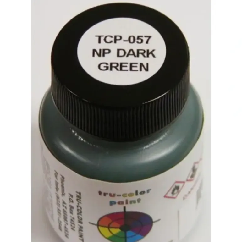 Tru-Color Paint, TCP-057, Airbrush Ready, Northern Pacific Dark Green/North Coast, 1 oz - Model Train Junction: Quality Parts and Art Supplies