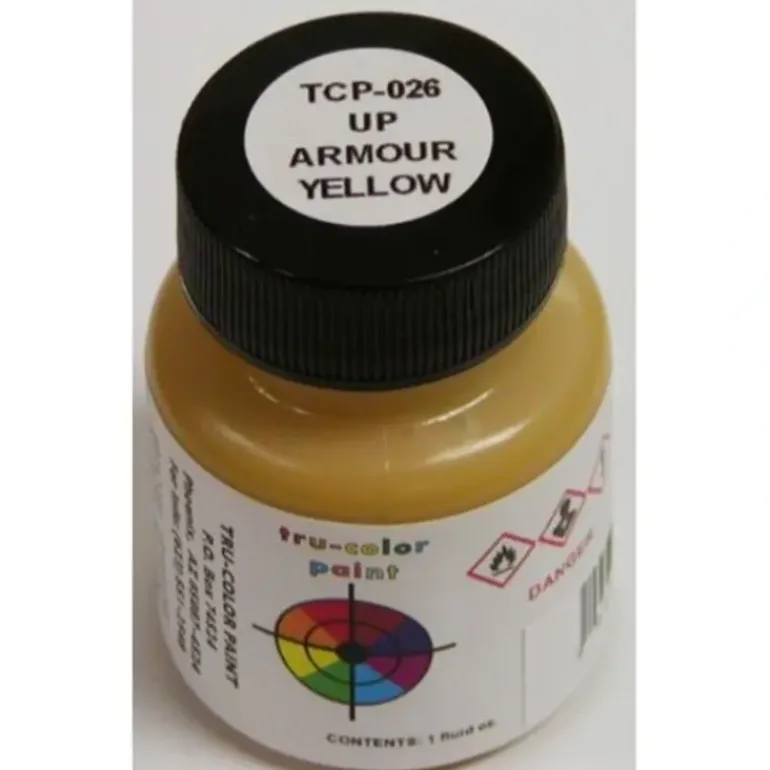 Tru-Color Paint, TCP-026, Airbrush Ready, Union Pacific Armour Yellow, 1 oz - Model Train Junction: Quality Parts and Art Supplies