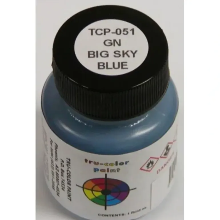 Tru-Color Paint, TCP-051, Airbrush Ready, Great Northern Big Sky Blue, 1 oz - Model Train Junction: Quality Parts and Art Supplies