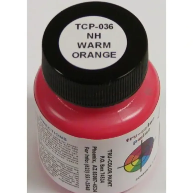 Tru-Color Paint, TCP-036, Airbrush Ready, New Haven Warm Orange, 1 oz - Model Train Junction: Quality Parts and Art Supplies