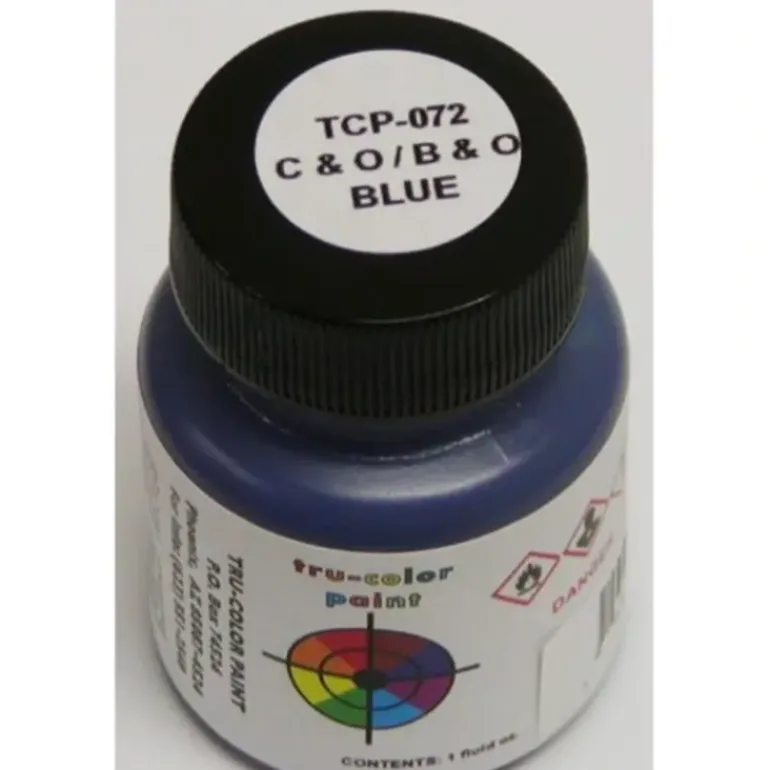 Tru-Color Paint, TCP-072, Airbrush Ready, C&O/B&O Blue, 1 oz - Model Train Junction: Quality Parts and Art Supplies