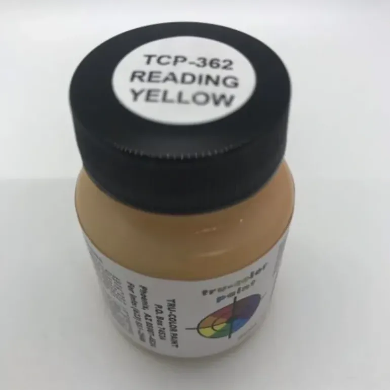 Tru-Color Paint, TCP-362, Airbrush Ready, Reading - Yellow, 1 oz - Model Train Junction: Quality Parts and Art Supplies