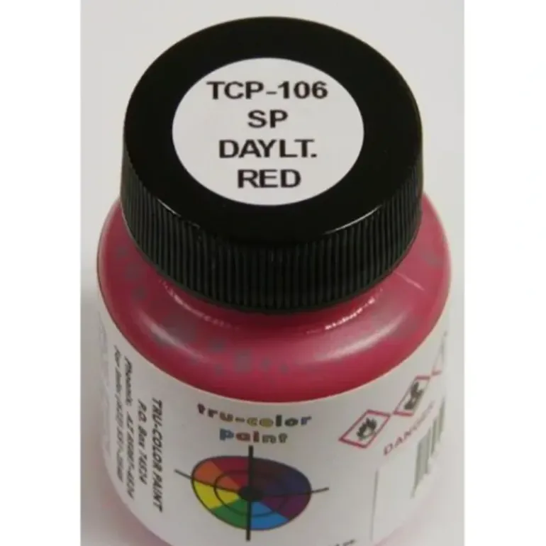 Tru-Color Paint, TCP-106, Airbrush Ready, Southern Pacific Daylight Red, 1 oz - Model Train Junction: Quality Parts and Art Supplies