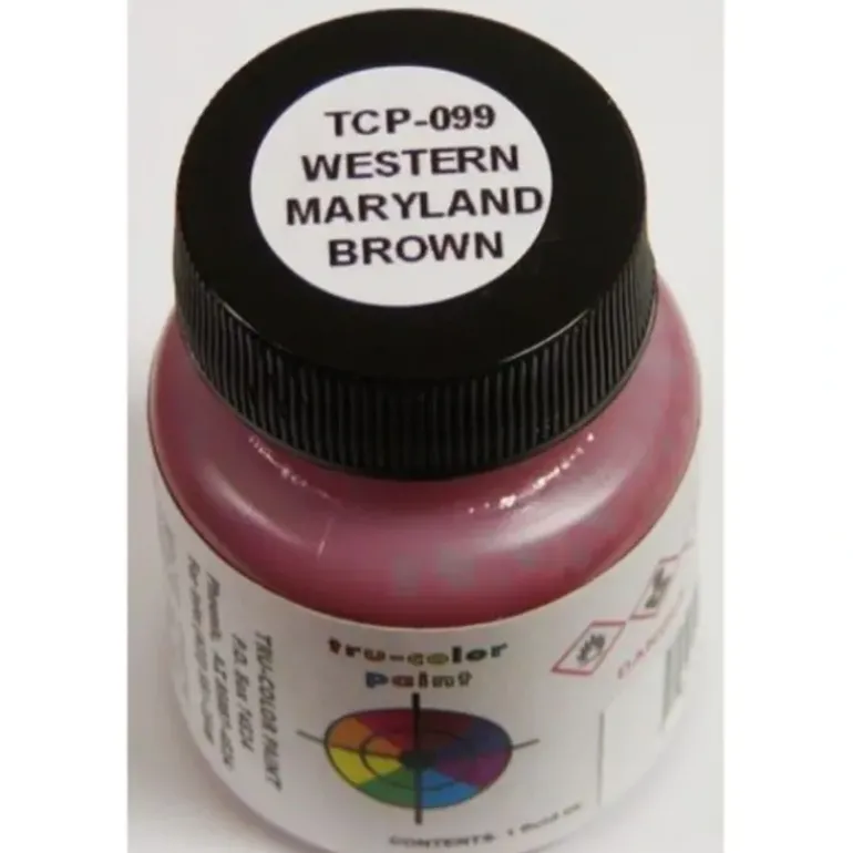 Tru-Color Paint, TCP-099, Airbrush Ready, Western Maryland Brown, 1 oz - Model Train Junction: Quality Parts and Art Supplies