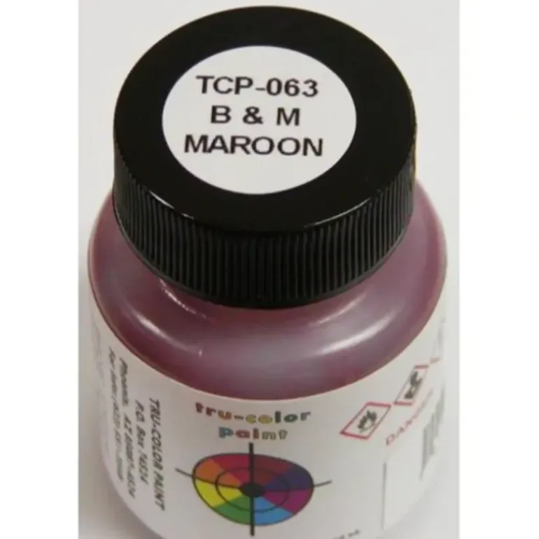 Tru-Color Paint, TCP-063, Airbrush Ready, Boston & Maine Maroon, 1 oz - Model Train Junction: Quality Parts and Art Supplies