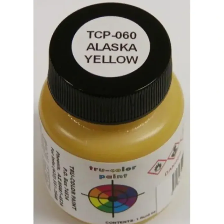 Tru-Color Paint, TCP-060, Airbrush Ready, Alaska Railroad Yellow, 1 oz - Model Train Junction: Quality Parts and Art Supplies