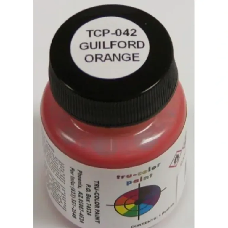 Tru-Color Paint, TCP-042, Airbrush Ready, Guilford Orange, 1 oz - Model Train Junction: Quality Parts and Art Supplies