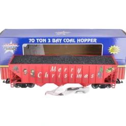 USA Trains 14025 G Christmas 70-Ton 3-Bay Coal Hopper with Coal Load - Model Train Junction: Quality Parts and Art Supplies