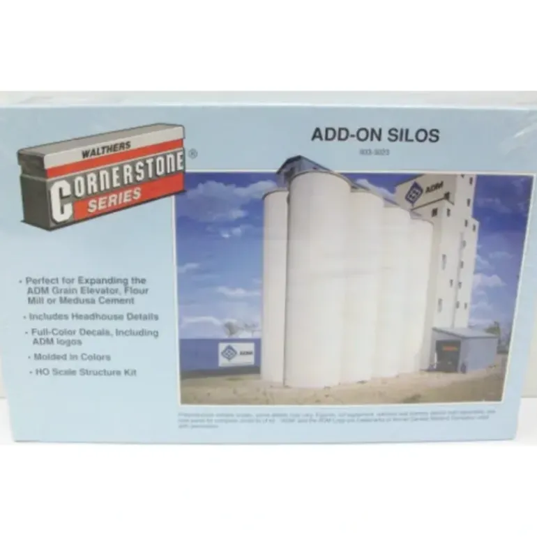 Walthers 933-3023 HO Scale Add-On Silos Structure Kit - Model Train Junction: Quality Parts and Art Supplies