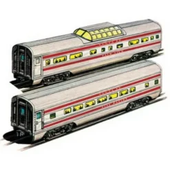 Williams 43048 Santa Fe 60 Ft. Streamline Passenger 2-Pack - Model Train Junction: Quality Parts and Art Supplies