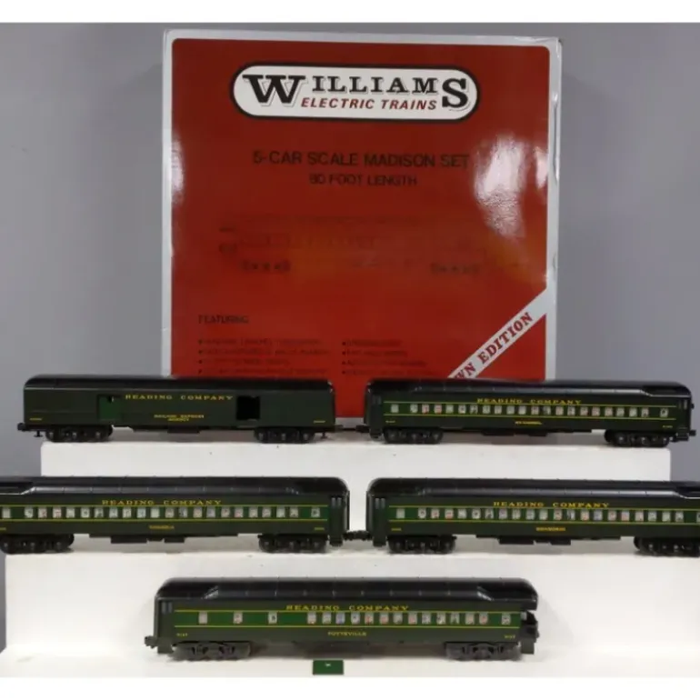 Williams O Gauge Reading Company Crown Edition Madison Passenger 5-Car Set VG/Box - Model Train Junction: Quality Parts and Art Supplies