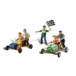Woodland Scenics A1952 HO Down Hill Derby Cars & Figures (Set of 3) - Model Train Junction: Quality Parts and Art Supplies