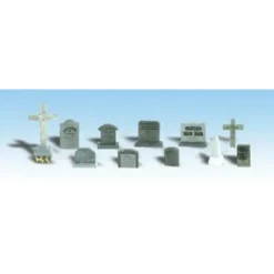 Woodland Scenics A1856 HO Scenic Accents Assorted Tombstones (Set of 20) - Model Train Junction: Quality Parts and Art Supplies