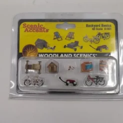Woodland Scenics A1931 HO Scenic Accents Backyard Basics (Set of 8) - Model Train Junction: Quality Parts and Art Supplies