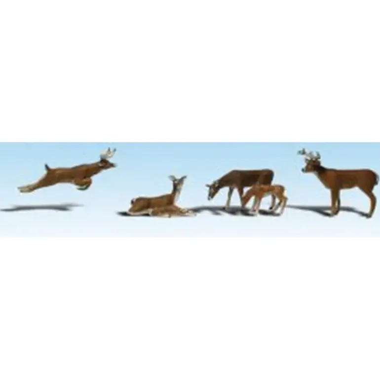 Woodland Scenics A1884 HO Scenic Accents Deer Figures (Set of 6) - Model Train Junction: Quality Parts and Art Supplies