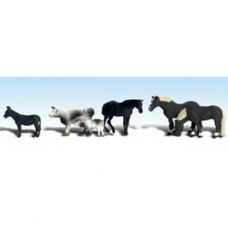 Woodland Scenics A1888 HO Scenic Accents Farm Animals (Set of 6) - Model Train Junction: Quality Parts and Art Supplies