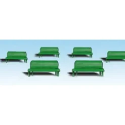 Woodland Scenics A1879 HO Scenic Accents Green Park Benches (Set of 6) - Model Train Junction: Quality Parts and Art Supplies