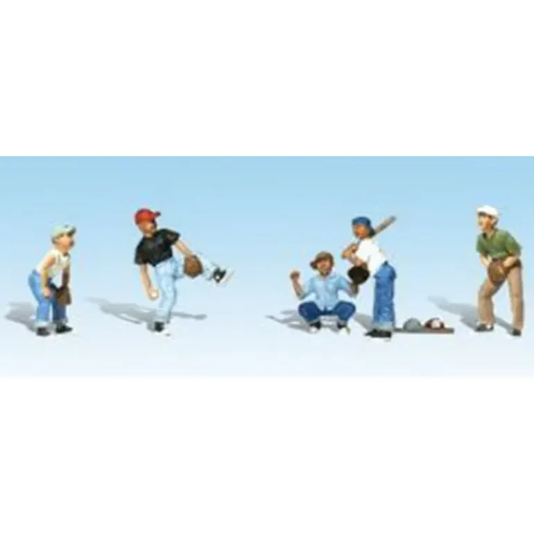 Woodland Scenics A1869 HO Scenic Accents Baseball Players I Figures (Set of 6) - Model Train Junction: Quality Parts and Art Supplies