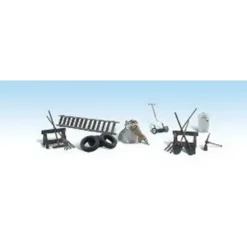 Woodland Scenics A1928 HO Scenic Accents Garage Treasures (Set of 13) - Model Train Junction: Quality Parts and Art Supplies