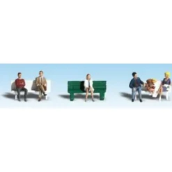 Woodland Scenics A1861 HO Seated People at a Bus Stop Figures (Set of 6) - Model Train Junction: Quality Parts and Art Supplies