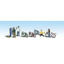 Woodland Scenics A2194 N Bicycle Buddies Figures (Set of 9) - Model Train Junction: Quality Parts and Art Supplies