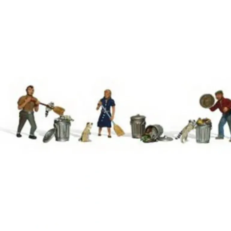 Woodland Scenics A2158 N People and Pesky Raccoons Figures (Set of 6) - Model Train Junction: Quality Parts and Art Supplies