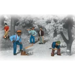Woodland Scenics A2160 N Scenic Accents Lumberjack Figures (Set of 6) - Model Train Junction: Quality Parts and Art Supplies