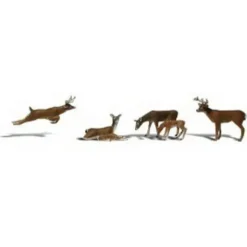 Woodland Scenics A2185 N Scenic Accents Deer Figures (Set of 6) - Model Train Junction: Quality Parts and Art Supplies