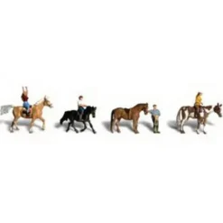 Woodland Scenics A2159 N Scenic Accents Horseback Riders & Horses (Set of 4) - Model Train Junction: Quality Parts and Art Supplies