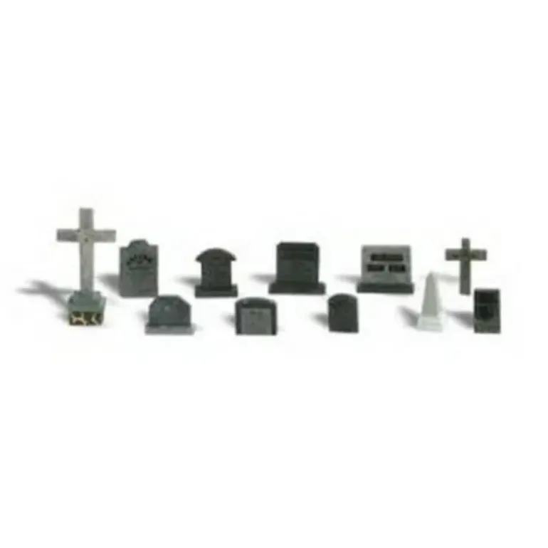 Woodland Scenics A2164 N Scenic Accents Assorted Tombstones (Set of 11) - Model Train Junction: Quality Parts and Art Supplies