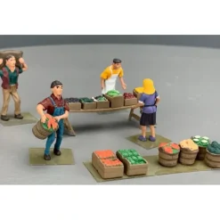 Woodland Scenics A2750 O Scenic Accents Farmers Market & Figures (Set of 14) - Model Train Junction: Quality Parts and Art Supplies