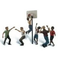 Woodland Scenics A2760 O Scenic Accents Shootin' Hoops Figures (Set of 7) - Model Train Junction: Quality Parts and Art Supplies
