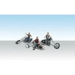 Woodland Scenics AS5554 HO AutoScenes Bad Boy Bikers (Pack of 3) - Model Train Junction: Quality Parts and Art Supplies