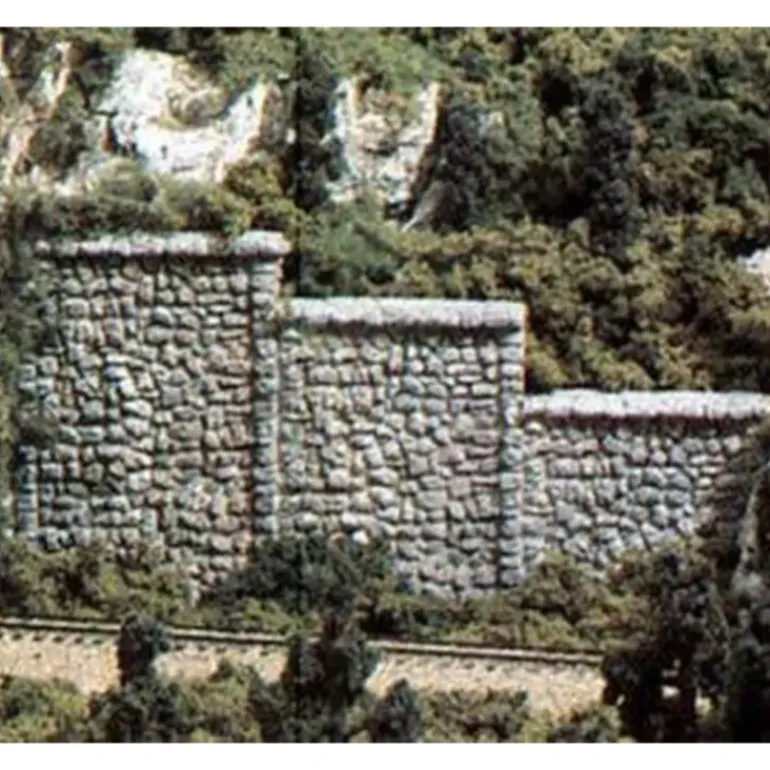 Woodland Scenics C1161 N Random Stone Retaining Wall (Pack of 6) - Model Train Junction: Quality Parts and Art Supplies