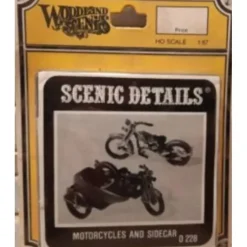 Woodland Scenics D-228 HO Scenic Details Motorcycles and Sidecar Kit - Model Train Junction: Quality Parts and Art Supplies