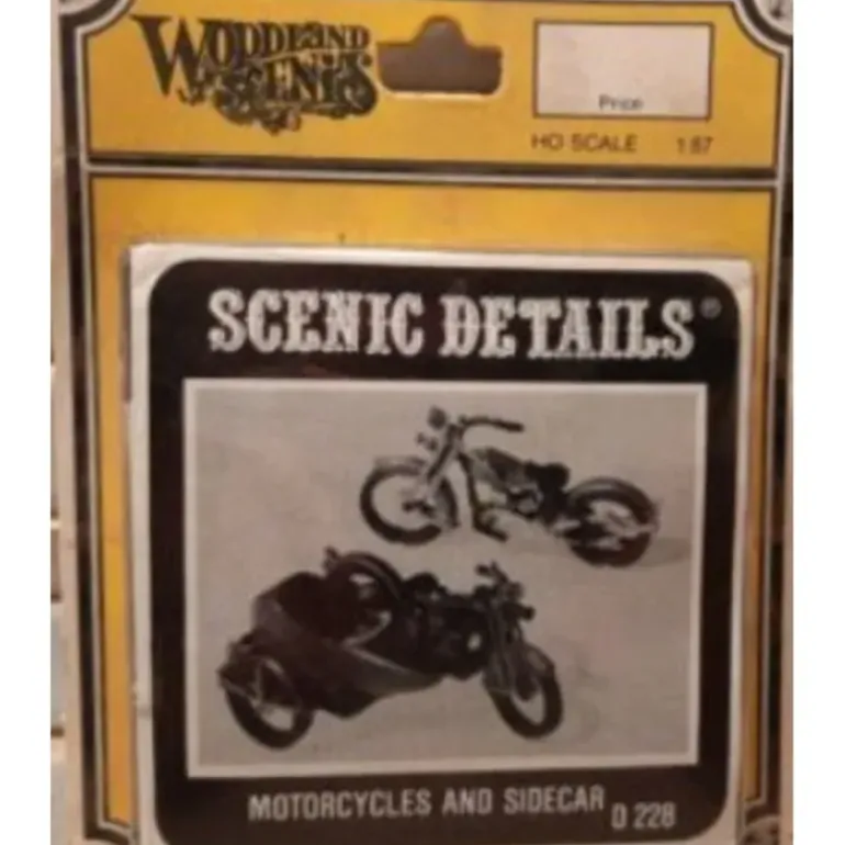 Woodland Scenics D-228 HO Scenic Details Motorcycles and Sidecar Kit - Model Train Junction: Quality Parts and Art Supplies