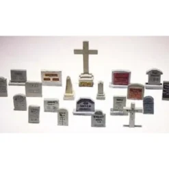Woodland Scenics D201 HO Scenic Details Tombstones (Pack of 20) - Model Train Junction: Quality Parts and Art Supplies