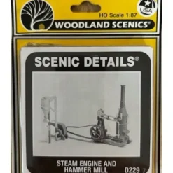 Woodland Scenics D229 HO Scenic Details Steam Engine and Hammer Mill Kit - Model Train Junction: Quality Parts and Art Supplies