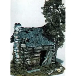 Woodland Scenics M101 HO Mini-Scene Abandoned Log Cabin Kit - Model Train Junction: Quality Parts and Art Supplies