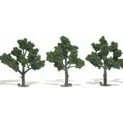 Woodland Scenics TR1510 N/HO/O 4"- 5" Medium Green Realistic Trees (Pack of 3) - Model Train Junction: Quality Parts and Art Supplies