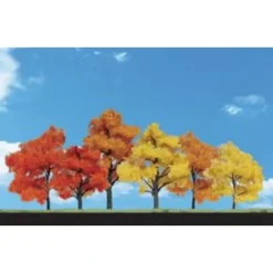Woodland Scenics TR3541 3" - 5" Harvest Blaze Deciduous Trees (Pack of 6) - Model Train Junction: Quality Parts and Art Supplies