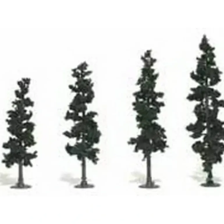 Woodland Scenics TR1561 4" - 6" Conifer Green Realistic Trees (Pack of 4) - Model Train Junction: Quality Parts and Art Supplies