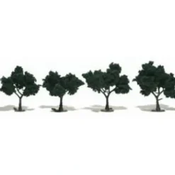 Woodland Scenics TR1505 2" - 3" Dark Green Realistic Trees (Pack of 4) - Model Train Junction: Quality Parts and Art Supplies