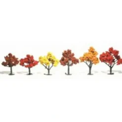 Woodland Scenics TR1541 3" - 5" Fall Mix Realistic Trees (Pack of 6) - Model Train Junction: Quality Parts and Art Supplies