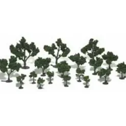 Woodland Scenics TR1111 3/4-3" Medium Green Realistic Tree Kits (Pack of 21) - Model Train Junction: Quality Parts and Art Supplies
