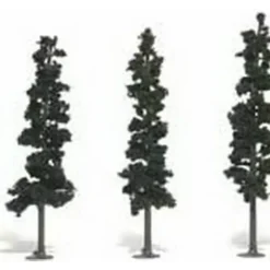 Woodland Scenics TR1563 7" - 8" Conifer Green Realistic Trees (Pack of 3) - Model Train Junction: Quality Parts and Art Supplies