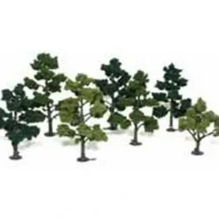Woodland Scenics TR1103 5" - 7" Assorted Green Realistic Tree Kits (Pack of 7) - Model Train Junction: Quality Parts and Art Supplies