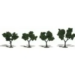 Woodland Scenics TR1504 2" - 3" Medium Green Realistic Trees (Pack of 4) - Model Train Junction: Quality Parts and Art Supplies